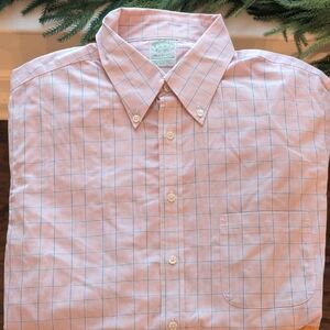 Brooks Brothers Light Pink and Blue Check Shirt